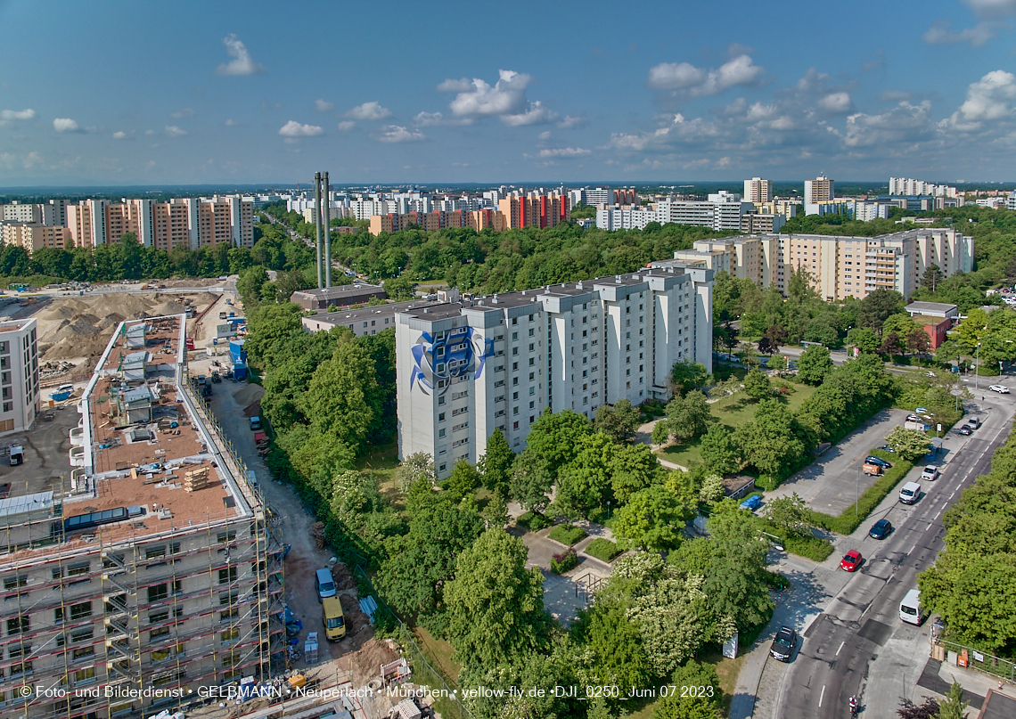 07.06.2023 - Graffiti aus der Luft und Ebene am Karl-Marx-Ring in Neuperlach